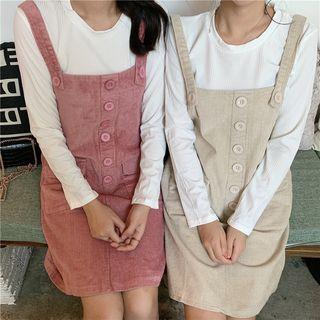 Corduroy Jumper Dress / Long-sleeve T-shirt