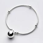 S925 Sterling Silver Ball Charm Bangle