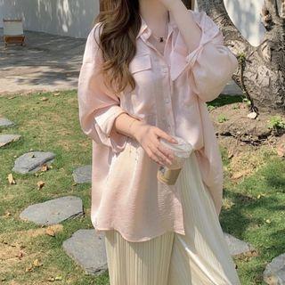 Front Pocket Shirt Jacket / Wide Leg Pants