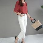 Squared-neck Wide-sleeve Top
