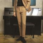 Front-tab Colored Slim-fit Dress Pants
