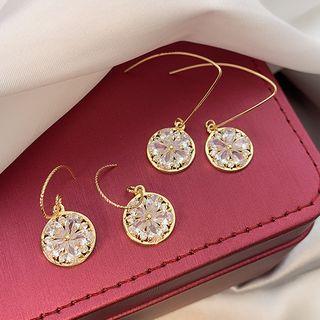 Disc Rhinestone Drop Earring