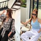 Plaid Crop Shirt & Sleeveless Top Set