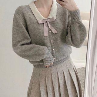 Collar Cardigan Gray - One Size