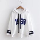 Elbow-sleeve Numbering Hooded T-shirt