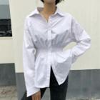 Plain Smocked Shirt White - One Size