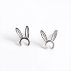Rabbit Ear Ear Stud 1 Pair - Silver - One Size
