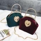 Embellished Velvet Crossbody Pouch