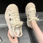 Platform Lace-up Slingback Sandals