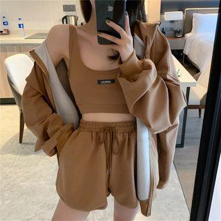 Loose-fit Parka / Set: Crop Tank Top + Wide Shorts