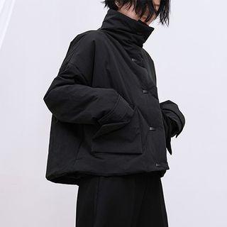 Padded Snap Button Jacket Black - One Size