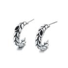 Sterling Silver Feather Mini Open Hoop Earring 078fr - 1 Pair - 925 Silver - Silver - One Size