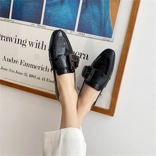 Faux-marble Buckled Loafers