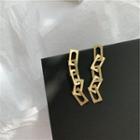 Drop Earring 925 Silver - Earrings - Matte - Gold - One Size