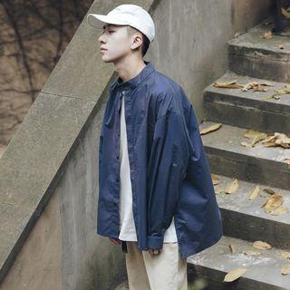 Dip Back Hidden Placket Shirt