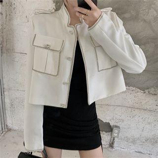 Plain Cardigan / Square-neck Dress