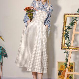 Check Corduroy Jumper Dress