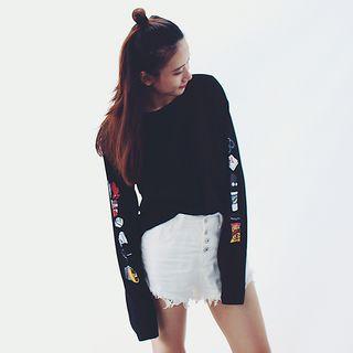 Printed Long-sleeve Pullover