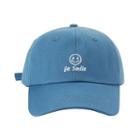 Smiley Face Embroidered Lettering Cap