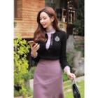 Snap-button Cable-knit Cardigan