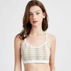 Houndstooth Knitted Cropped Camisole Top