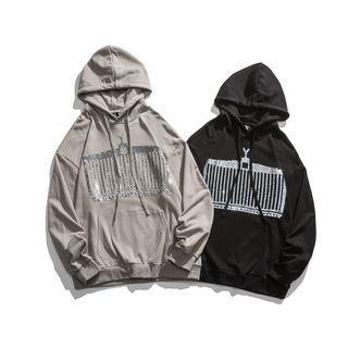 Long-sleeve Sequin Embroidered Hoodie