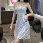 Strappy Glitter A-line Dress