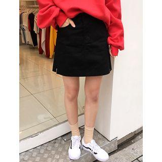 Slit-side Cotton Skort