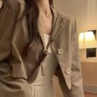Cropped Tie-back Single-breasted Blazer