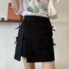 Bow Slit Mini Skirt