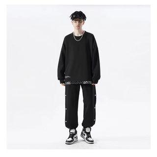 Paisley Print Panel Sweatshirt / Sweatpants / Set