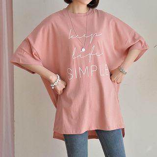 Over-fit Simple Letter T-shirt