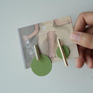 Asymmetrical Circle & Bar Earring (various Designs)