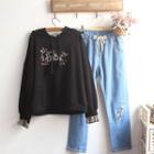 Embroidered Hoodie / Jeans / Set