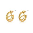 Geometric Alloy Earring 01 - 1 Pair - 5352 - Gold - One Size