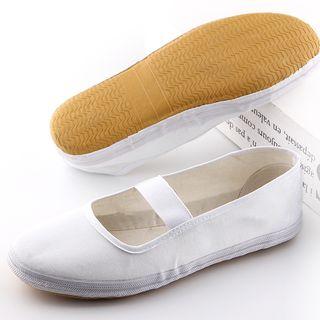 Cross Strap Canvas Flats