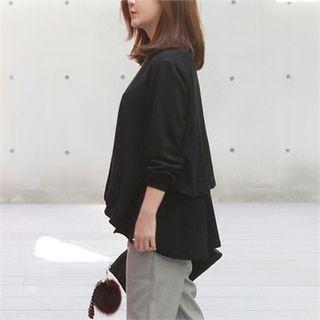 Round-neck Layered-back Sweatshirt