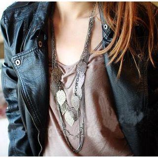Alloy Leaf Layered Necklace
