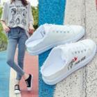 Embroidered Canvas Mule Sneakers