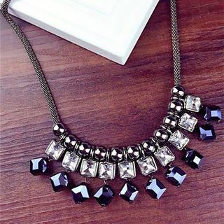 Rhinestone Fringe Necklace