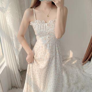 Frilled Floral Slipdress / Cardigan