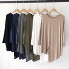 Irregular 3/4-sleeve Split T-shirt