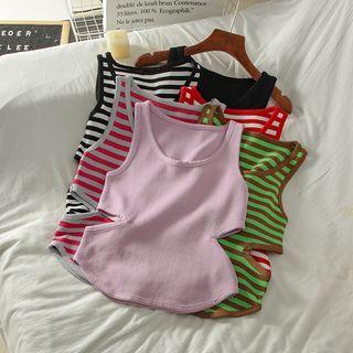 Round-neck Cutout Asymmetrical Tank Top