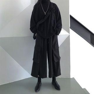 Sweater / Wide-leg Cargo Pants