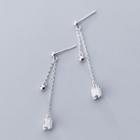 Faux Crystal Dangle 925 Sterling Silver Earring 1 Pair - S925 Silver - Earring - One Size
