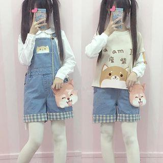 Embroidered Denim Dungaree / Color Block Hooded Zip Jacket / Applique Color Block Pullover