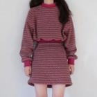 Jacquard Sweatshirt / Mini A-line Skirt