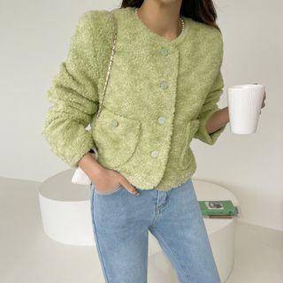 Collarless Dumble Button-up Jacket