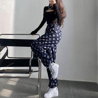 Heart Print Joggers
