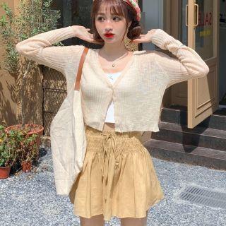 Plain Cardigan / Floral Camisole Top